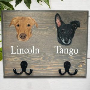 Ornaments |   Personalized Dog Leash Holder Customized Pet Photo Cute Gifts Home & Living blue