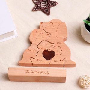 Ornaments |   Personalized Dog Shape Family Puzzle Warm Gift For Loved Ones Home & Living Ornaments