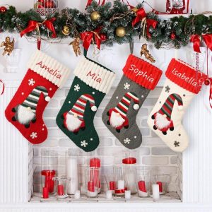 Ornaments |   Personalized Dwarf Snowflake Knitted Custom Name Christmas Stockings Home & Living Ornaments