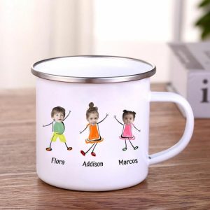 Ornaments |   Personalized Enamel Cup Customized Children’s Comics Gifts For Kids Home & Living Ornaments