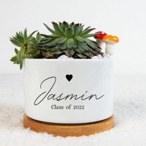 Ornaments |   Personalized Engravable Flower Pot With Cute Heart Design Warm Gift For Her Home & Living Ornaments