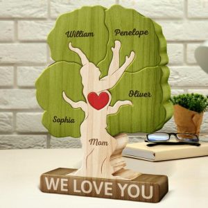 Ornaments |   Personalized Family Tree Puzzle Memorial Gift For Mother’s Day Home & Living Ornaments