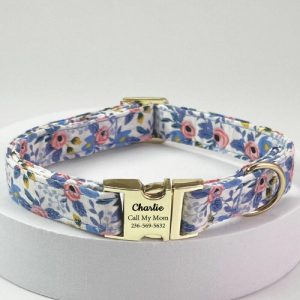 Ornaments |   Personalized Floral Dog Collar Custom Name Gift For Dogs Home & Living Ornaments