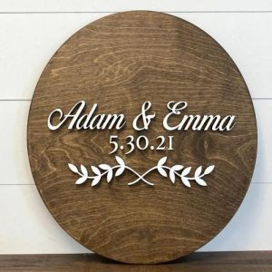 Ornaments |   Personalized Guest Book Custom Couple Names With Simple Leaves For Wedding Home & Living Ornaments