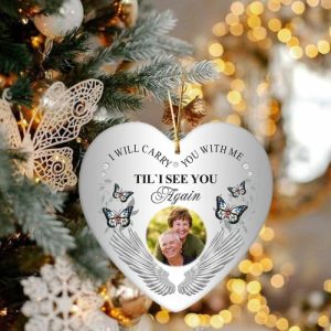 Ornaments |   Personalized Hanging Decoration Customized Photos Of Loved Ones With Butterflies Commemorative Christmas Gifts Home & Living Ornaments