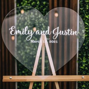 Ornaments |   Personalized Heart Acrylic Guest Book Custom Couple Names And Wedding Dates Home & Living Ornaments