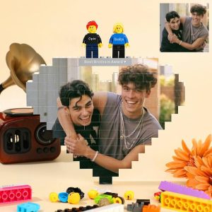 Ornaments |   Personalized Heart Photo Bricks With Minifigures Romantic Gift For Brothers Home & Living Ornaments