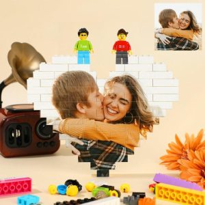 Ornaments |   Personalized Heart Photo Bricks With Minifigures Romantic Gift For Valentine’s Day Home & Living Ornaments