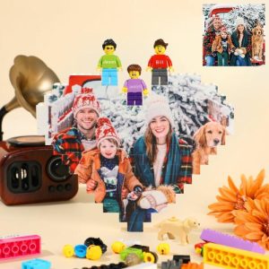 Ornaments |   Personalized Heart Shaped Photo Bricks With Minifigures Romantic Gift For Family Home & Living Ornaments