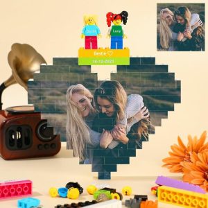 Ornaments |   Personalized Heart Shaped Photo Bricks With Minifigures Romantic Gift For Friends Home & Living Ornaments