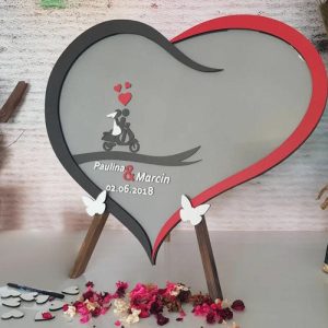 Ornaments |   Personalized Heart Wedding Wooden Acrylic Custom Name Guest Book Home & Living Ornaments