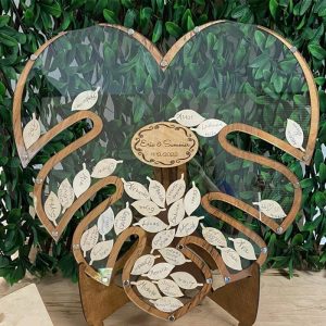 Ornaments |   Personalized Leaf Wooden Guest Book Gift For Wedding Home & Living Ornaments