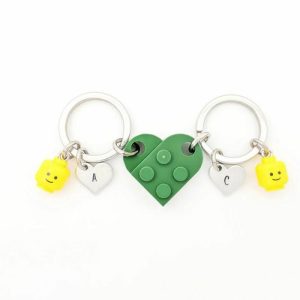 Ornaments |   Personalized Lego Keychain With Custom Head And Letters For Sweet Gift Home & Living black