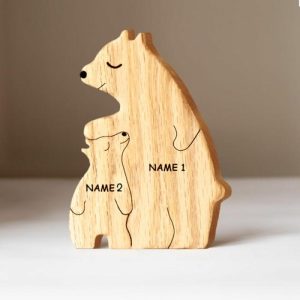 Ornaments |   Personalized Little Bear Custom Names Wooden Puzzle Warm Gift For Kids Home & Living Ornaments