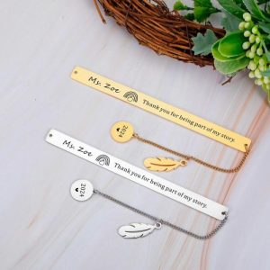 Ornaments |   Personalized Metal Bookmark Text Beautiful Gift For Students Home & Living Ornaments