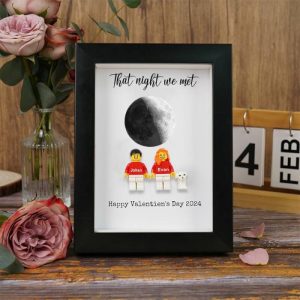 Ornaments |   Personalized Minifigure Photo Frame With Moon Phase Fun Gift Home & Living Ornaments