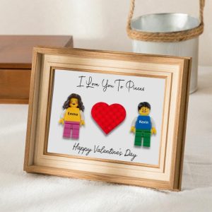 Ornaments |   Personalized Minifigure Vintage Frame Romantic Valentine’s Day Gift For Her Home & Living grey