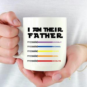 Ornaments |   Personalized Mug With Custom Name Coloful Lightsaber Pattern For Dear Father Home & Living blue