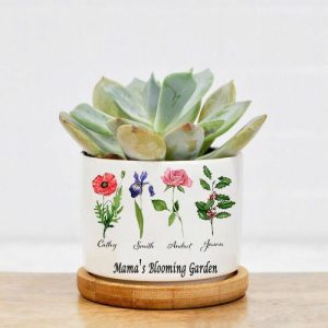 Ornaments |   Personalized Name Flower Pot With Custom Colorful Blossoms Best Gift For Mother Home & Living Ornaments