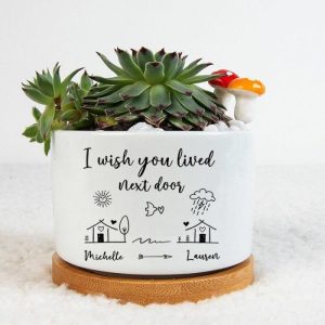 Ornaments |   Personalized Name Flower Pot With House Pattern Creative Gift For Her Home & Living Ornaments