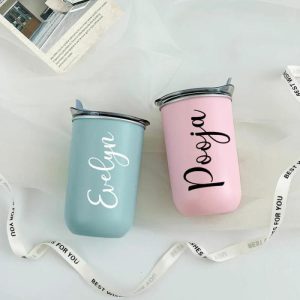 Ornaments |   Personalized Name Wine Tumbler With Lid Cute Present For Your Love Home & Living blue