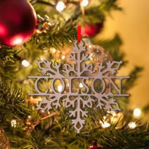 Ornaments |   Personalized Name Wooden Snowflake Christmas Tree Decoration Home & Living Ornaments