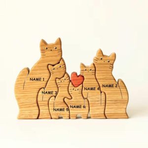 Ornaments |   Personalized Names Warm Cat Family Puzzle Christmas Gift Home & Living Ornaments