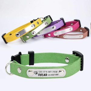 Ornaments |   Personalized Pet Collar Engravable Leather Collar Gift For Pet Owners Home & Living coffee