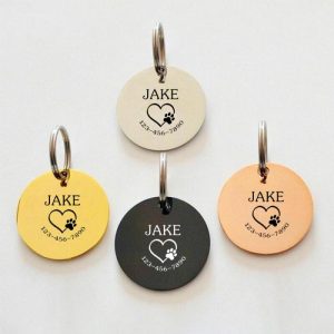 Ornaments |   Personalized Pet Dog Tag Anti-Lost Tags Can Be Added With Name And Phone Number Home & Living blackgoldplatedsilver