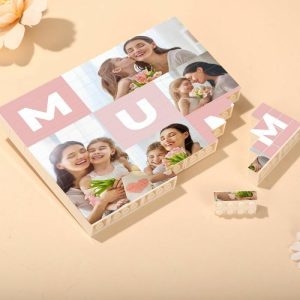 Ornaments |   Personalized Photo Rectangle Building Block Puzzle For Mom Home & Living Ornaments