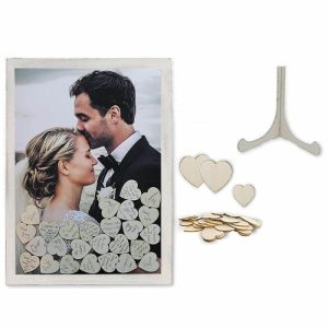 Ornaments |   Personalized Photo Square Wooden Guest Book Drop Top Frame Home & Living Ornaments