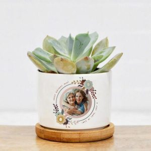 Ornaments |   Personalized Picture And Name Flower Pot With Beautiful Blossoms Pattern Best Gift For Birthday Home & Living Ornaments