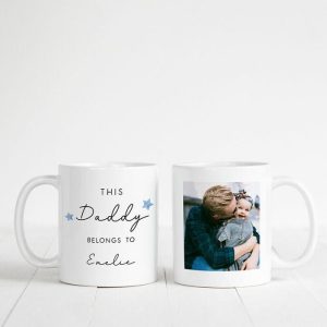 Ornaments |   Personalized Picture Mug With Blue Star Pattern Cute Gift For Father’s Day Home & Living Ornaments