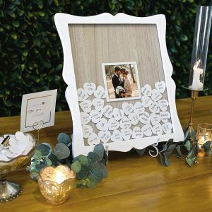 Ornaments |   Personalized Picture Square Rustic Wooden Guest Book Gift For Wedding Home & Living Ornaments