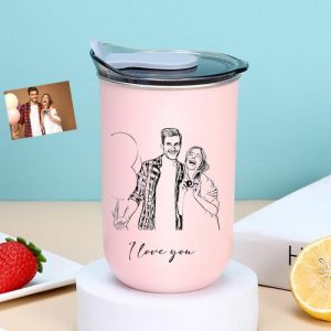 Ornaments |   Personalized Picture Wine Tumbler With Lid Interesting Gift For Valentine’s Day Home & Living blue