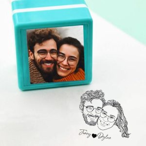 Ornaments |   Personalized Portrait Stamp Wedding Stamp Anniversary Gift For Couple Home & Living Beige