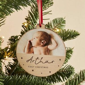 Ornaments |   Personalized Round Wooden Custom Name Christmas Decoration Home & Living Ornaments