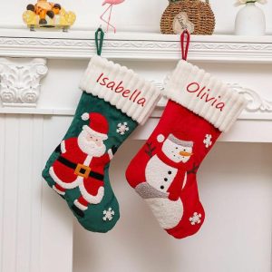 Ornaments |   Personalized Santa Snowman Custom Name Christmas Stockings Home & Living Ornaments