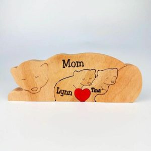 Ornaments |   Personalized Sleeping Bear Family Wooden Puzzle Special Gift For Christmas Home & Living Ornaments