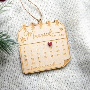 Ornaments |   Personalized Square Ornament Custom Wedding Date For The Bride Wedding Gifts Home & Living Ornaments