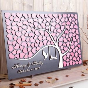 Ornaments |   Personalized Square Wedding Guest Book Optional Couple Style Sweet Gift Home & Living Ornaments