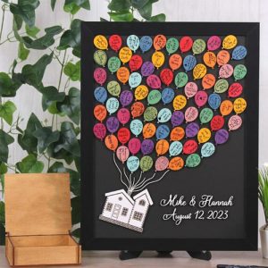 Ornaments |   Personalized Square Wedding Guest Book With Balloon Inserts For Wedding Favors Home & Living Ornaments