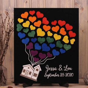 Ornaments |   Personalized Square Wedding Guestbook With Balloon Inserts Sweet Gifts For Couples Home & Living Ornaments