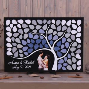 Ornaments |   Personalized Square Wooden Guest Book With Custom Photos Sweet Gift For Couples Home & Living Ornaments