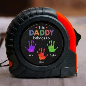 Ornaments |   Personalized Tape Measure Name Can Be Added "This Daddy Belongs To" Home & Living Ornaments