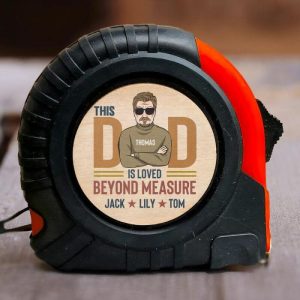 Ornaments |   Personalized Tape Measure "This Dad Is Loved Beyond Measure" Home & Living Ornaments