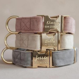 Ornaments |   Personalized Velvet Pet Collar Can Be Engraved As A Gift For Pet Owners Home & Living Ornaments