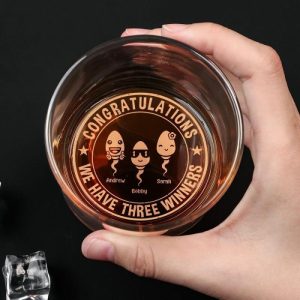 Ornaments |   Personalized Whiskey Glass Congratulations We Have A Winner Attractive Gift For Father’s Day Home & Living Ornaments