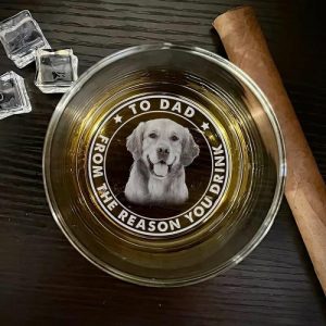 Ornaments |   Personalized Whiskey Glass Custom Bottom Photo From The Reasons You Drink For Pet Lover Dad Home & Living Ornaments