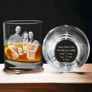 Ornaments |   Personalized Whiskey Glass Custom Family Photo Happy Father’s Day Perfect Gift For Dear Dad Home & Living Ornaments